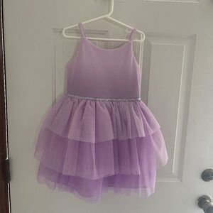 Cat & Jack Ombre Tiered Tulle Party Dress, Sparkly, Girls Size S (6/6X)